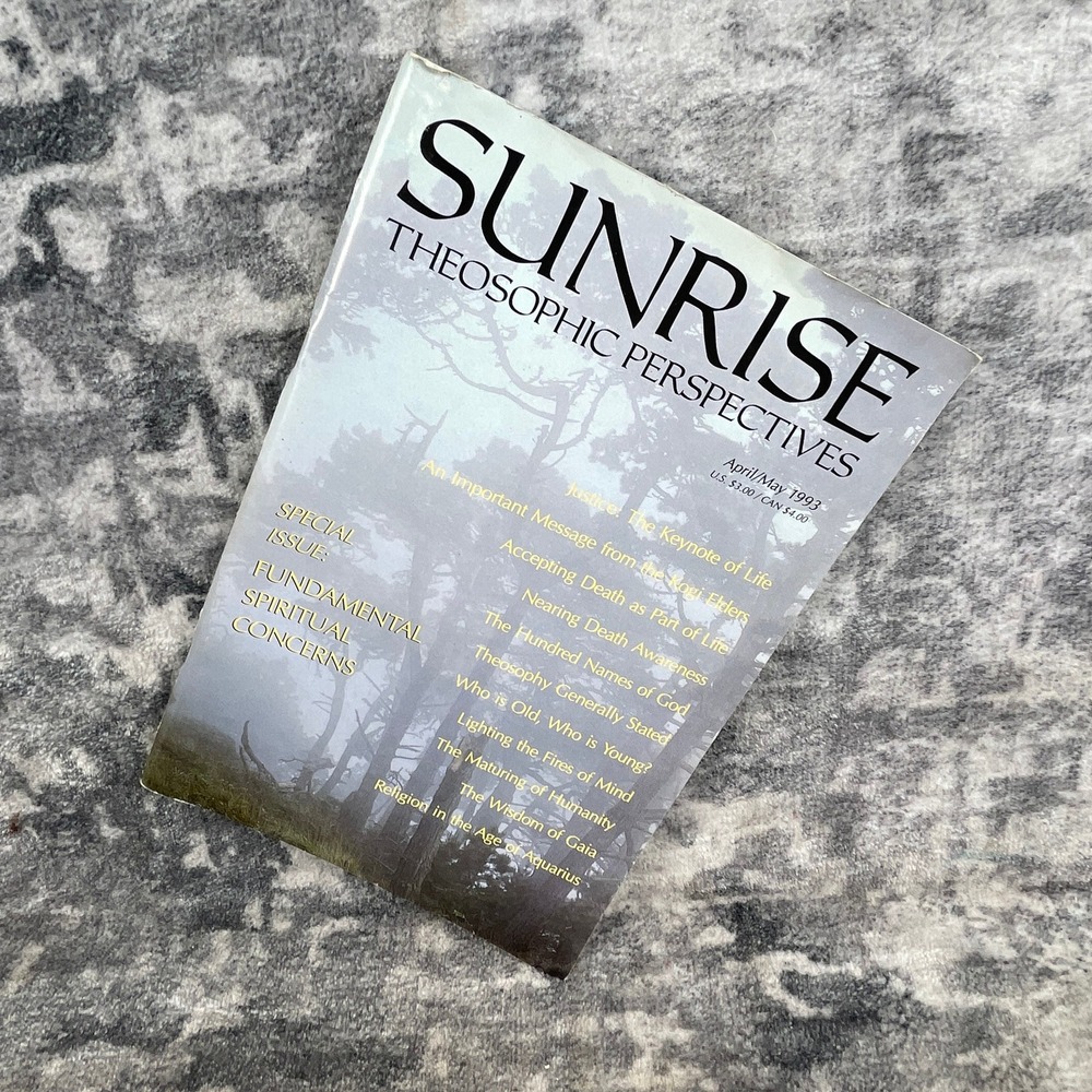 Sunrise Magazine 1993 Fundamental Spiritual Concerns Theosophy